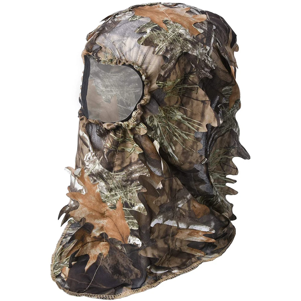 

Hunting Mask Camouflage 3D Leaf Ghillie Camo Face Mask Leafy Full Coverage Lightweight Breathable Hunting Veil for Men and Women