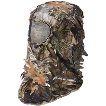 Masque de Camouflage Ghillie à feuilles 3D pour hommes et femmes, couverture complète, léger et respirant, voile de chasse