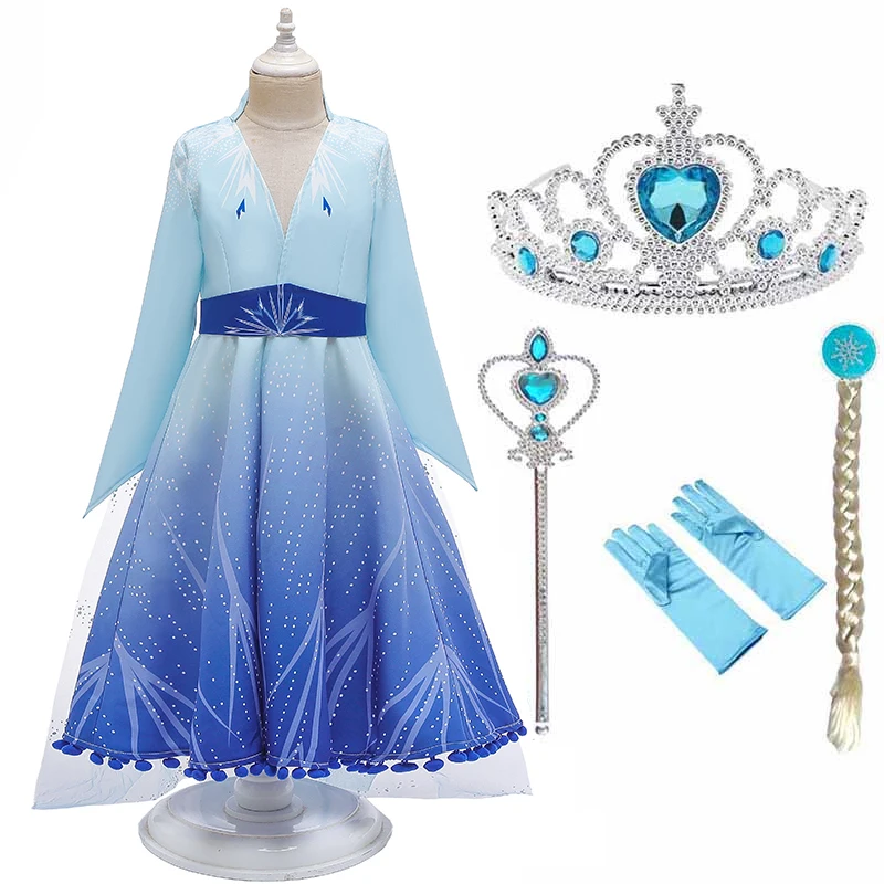 Frozen Elsa Girl Princess Dress Winter Baby Girl Clothes Kids Halloween Party Cosplay Costume Children Anna Dress 3 to 12Y baby dresses cheap Dresses