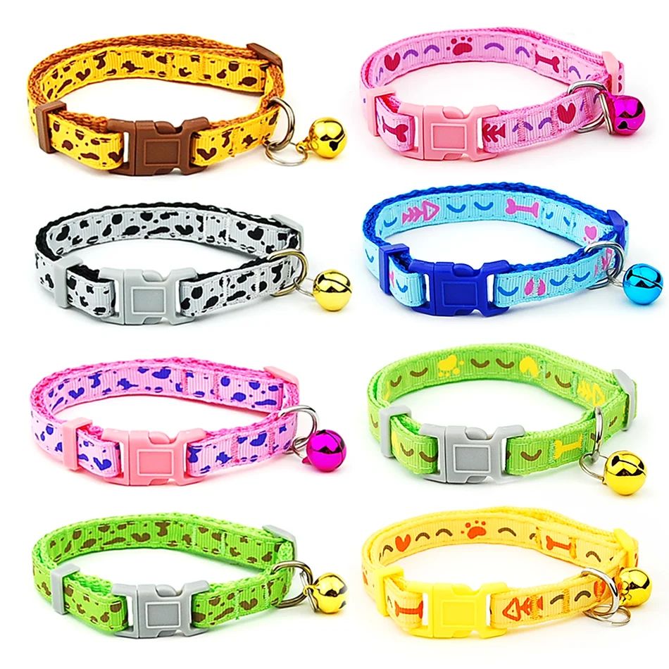 Dog Collar Pet  Adjustable Cat Collar with Bell Puppy Necklace for Cat Small dog Pet Supplies Pet Accessories