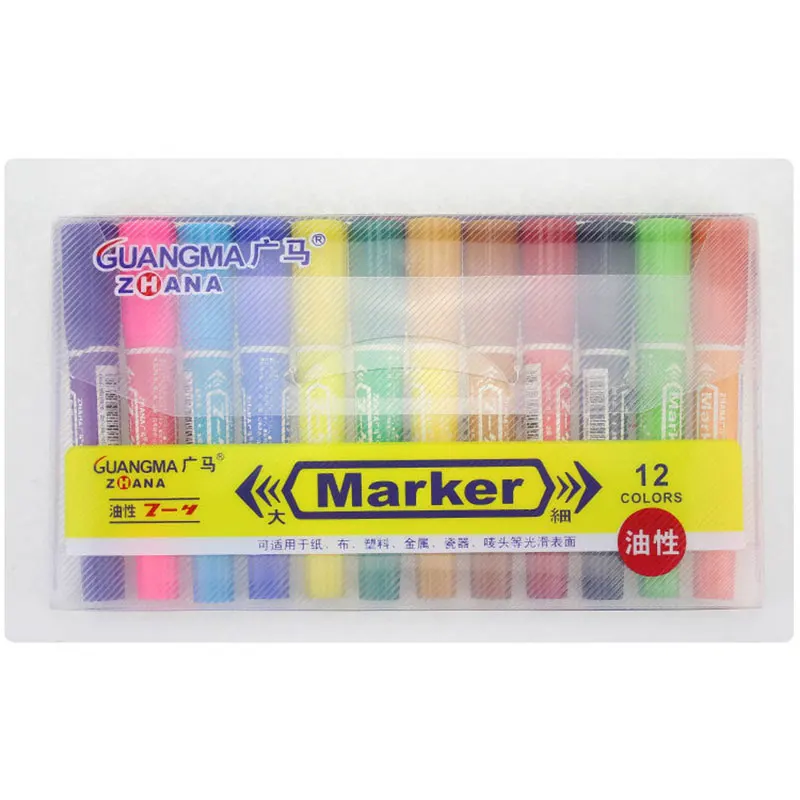 12 цветов Fineliner рисунок акварельные художественные маркеры ручки школьные принадлежности жирные двойной наконечник художественные принадлежности Кисть ручка