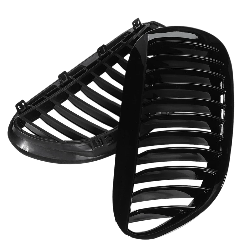 

Pair Gloss Black Front Grilles R&L for BMW E63/E64 M6 650Ci 645Ci 2005 2006 2007 2008 2009 2010