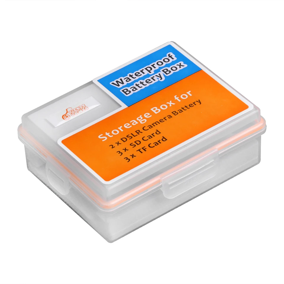 Custodia per scheda di memoria per schede SD SDHC SDXC/Micro SD/XQD + 4 slot per batteria per fotocamera Canon LP-E6 LP-E17 Sony NP-F550 NP-FW50 NP- FZ100 Fujifilm NP-W126 Nik. EN-EL15 EN-EL14