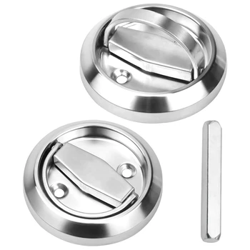 

2Pcs Stainless Steel Ring Handle Dark Handle Door Background Wall Fire Hydrant Door Round Handle