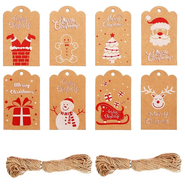 Christmas Present Tags Printable  Christmas Gift Tags String - 100pcs Diy  Kraft Tags - Aliexpress