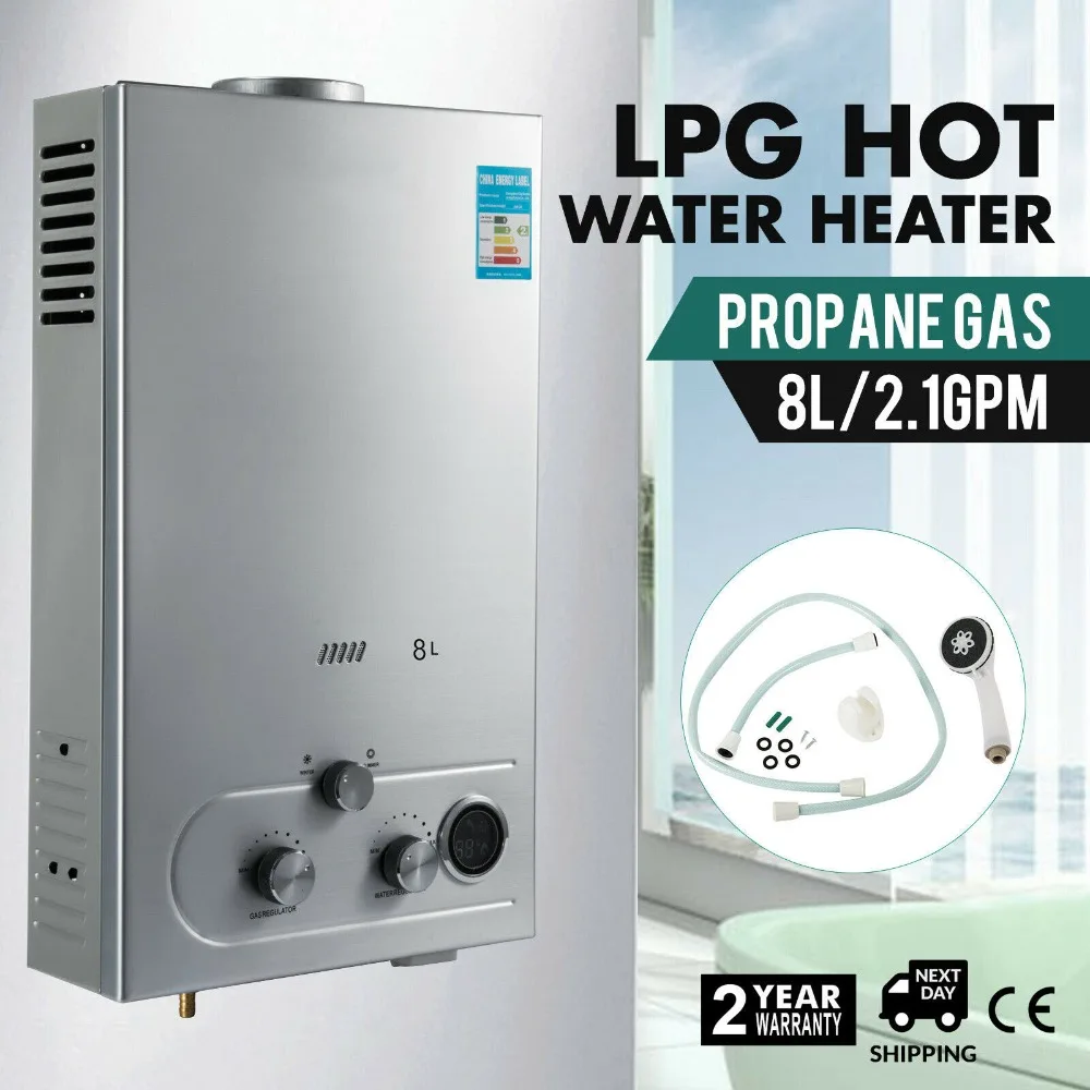 LPG Hot Water Heater 6/8/10/12/18L Gas Propane Tankless Instant Boiler