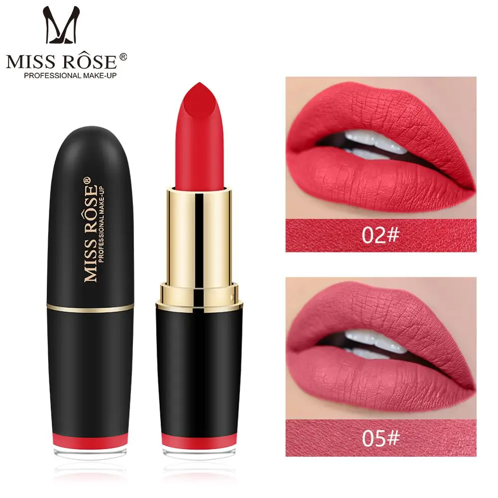 Miss Rose Matte Lipstick Sexy Color Easy To Wear Long-lasting Lip Gloss Waterproof Nude Tint Velvet Lipstick Makeup Lipstick