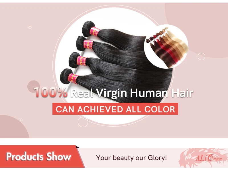 Pacotes de Cabelo Humano com Laço Rainha Cabelo 4 Pçs Onda Profunda Brasileiro Virgem Frontal Cor Natural Pre-plucked13x4 Laço Ali 3 - 2 Pacotes com 3/4 com fecho