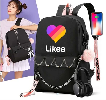 

LIKEE Video App Backpack Game School Bag Teenagers Men Women Student School USB Bags travel Shoulder Laptop Bag