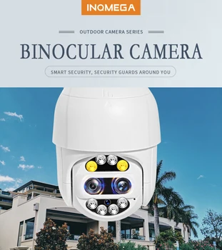 

Outdoor Dual Lens 1080P PTZ Wifi Camera, Home Security Automatic Tracking Network Camera Dual-light Night Vision Camera