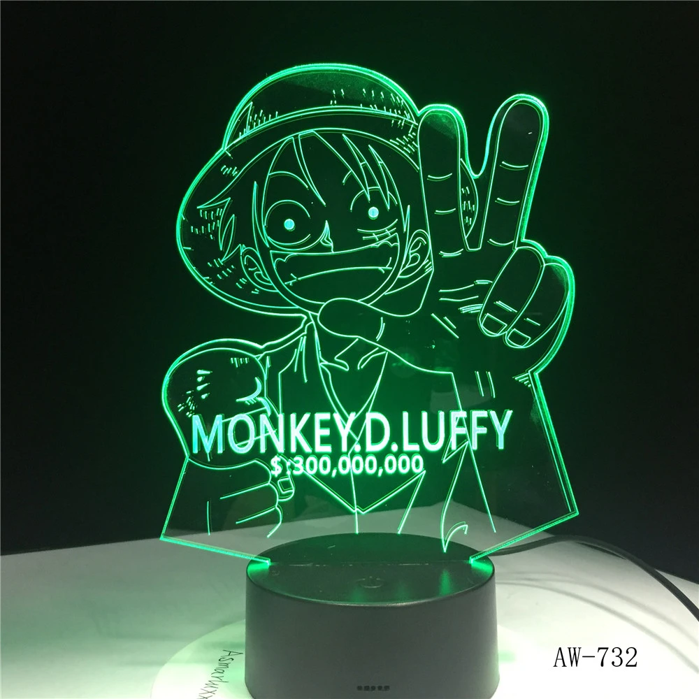 Japan One Piece Luffy 7 Color Lamp 3d Led Light Night Lights For Kids Gift Touch Usb Table Lamp Baby Sleeping Nightligh Aw 732 Night Lights Aliexpress