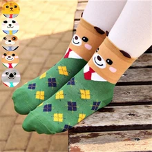 Настоятельно рекомендуем! Женские носки; забавные милые носки с рисунками из мультфильмов; сезон осень-зима; милые носки с рисунками животных; женские и женские уличные носки в полоску