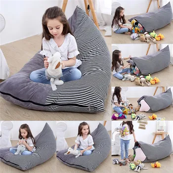 

Stuffed Animal Toys Storage Bean Bag Chair Canvas Portable Kids Clothes Toy Storage Bags Organizer