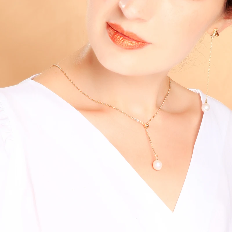 

JOOLIM Simple & Elegant Pearl Y Necklace Design Jewelry