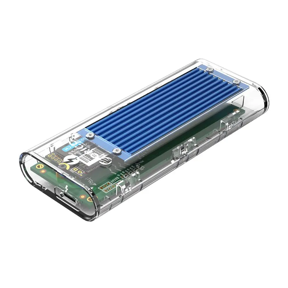 Blue ORICO прозрачный корпус SSD Thunderbolt 3 40 Гбит/с M.2 Накопитель SSD с протоколом NVME корпус 2 ТБ USB C с 40 Гбит/с кабель для окна Mac - Цвет: Blue