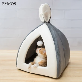 

Hot sell Pet Cat Bed Indoor cats House Warm Travel Small for Kitten Mats Dog Nest Collapsible Cave Cute Sleeping Winter Products