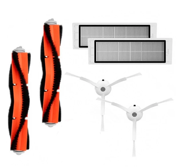 New 2pcs main brush + 2pcs filter+2pcs side brush for Xiaomi mijia