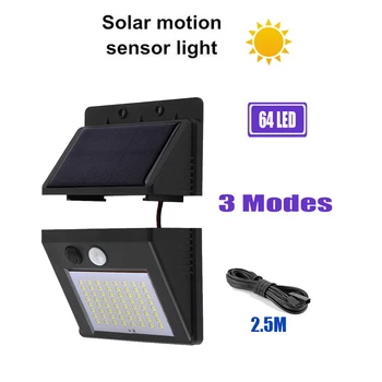 

LED Solar Power PIR Motion Sensor Wall Light 64/30 LED Outdoor Energy Saving Street Yard Path Home Garden Security Lamps optiona