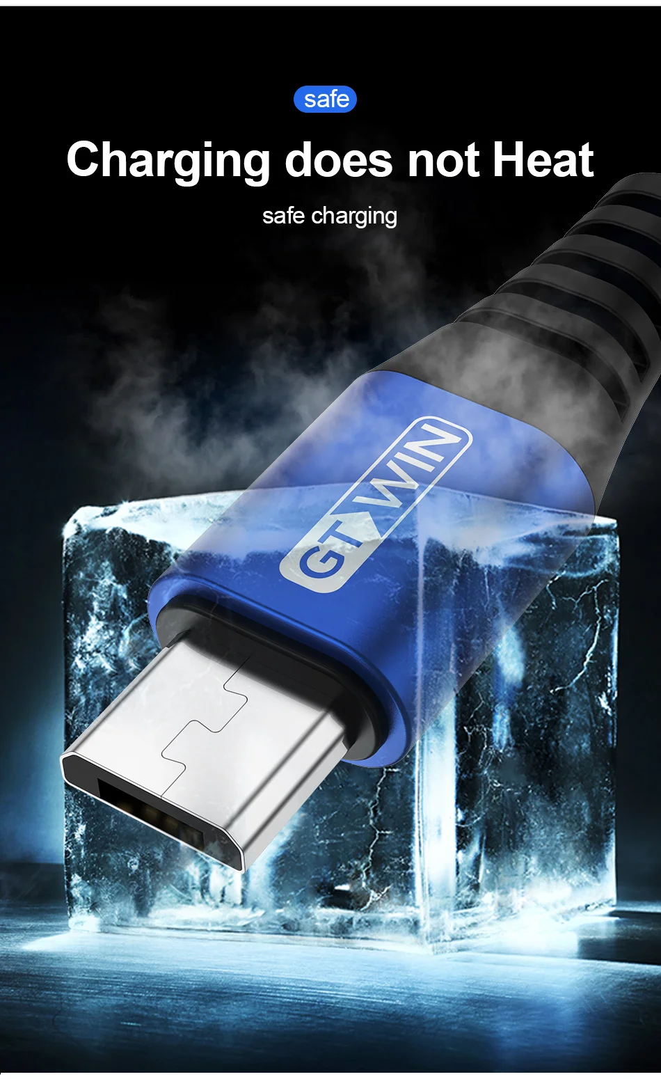 GTWIN 0,25 м/1 м/2 м Micro USB кабель 3 А Быстрая зарядка для samsung Xiaomi Redmi кабель для передачи данных зарядное устройство для LG Note 5 Android usb кабель