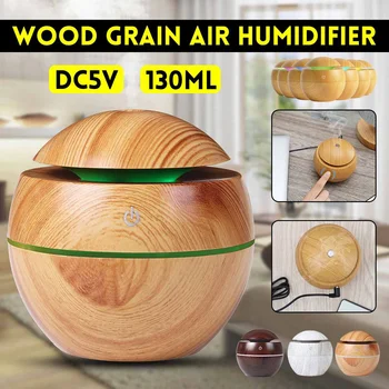 

USB Air Humidifier Aroma Essential Oil Diffuser Ultrasonic Home Mini Mist Maker Aroma Diffuser 130ML 7 Color LED Night Light