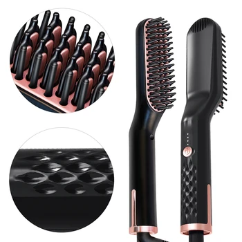 

Brand New And High Quality 3 In 1 Electric Men's Hair Straightener Comb Beard Brush Straightening Rotatable