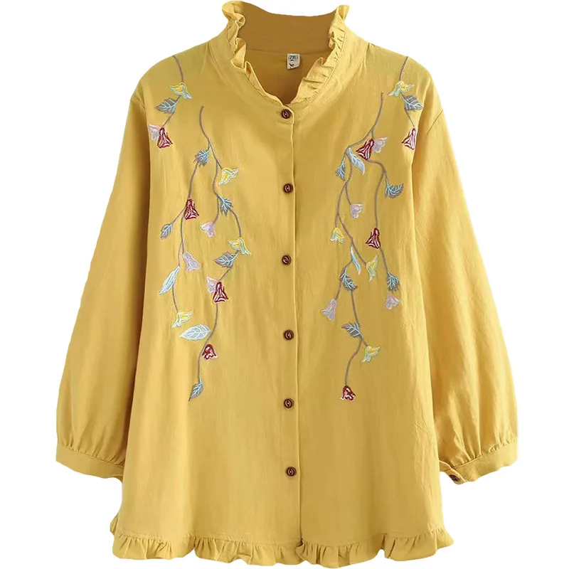 Повседневные блузки размера плюс осень 2019 женские модные свободные рубашки с