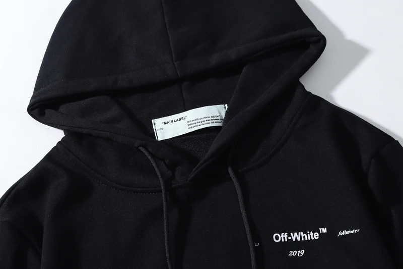 Картина маслом arrow 19ss Off-White OW мужчины/женщины влюбленные пары Осень Зима Повседневная хлопковая толстовка худи свободный жакет с капюшоном