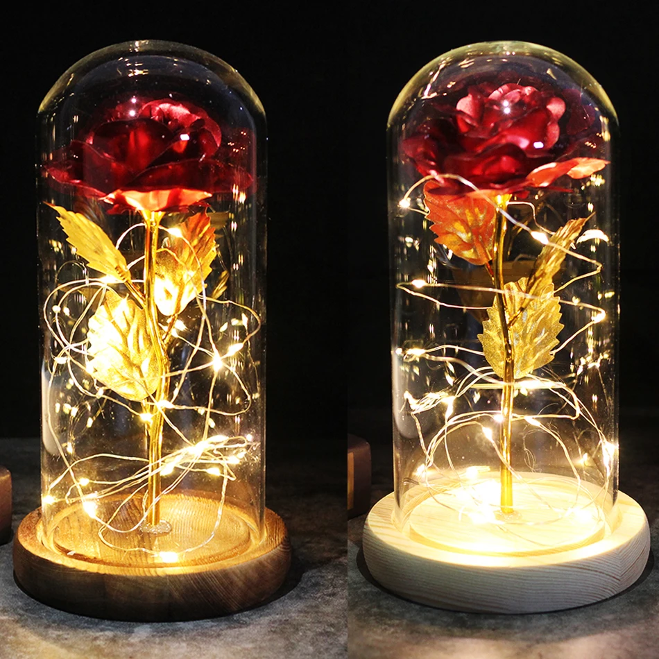 

Beauty and the Beast Rose Eternal Rose LED Glass Dome Rose Red Rose Valentine's Day Mother's Day Birthday Special Romantic Gift