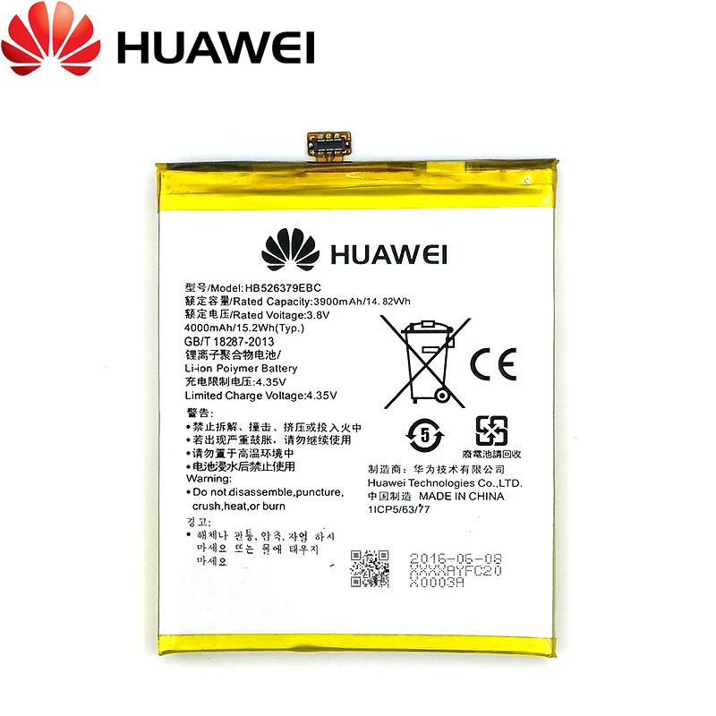 

Huawei Original 4000mAh HB526379EBC Battery For Huawei Enjoy 5 Honor 4C Pro Y6 Pro Holly 2 plus TIT-AL00 CL10 TIT-L01 TIT-U02