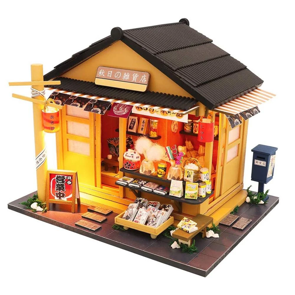 Eenvoud zeemijl oud Miniatuur Japanse Supermarkt Poppenhuis Led Kits Diy Houten Winkel Meubels  Model Puzzel Speelgoed Kinderen Verjaardag Christmas Gift|Poppenhuis| -  AliExpress