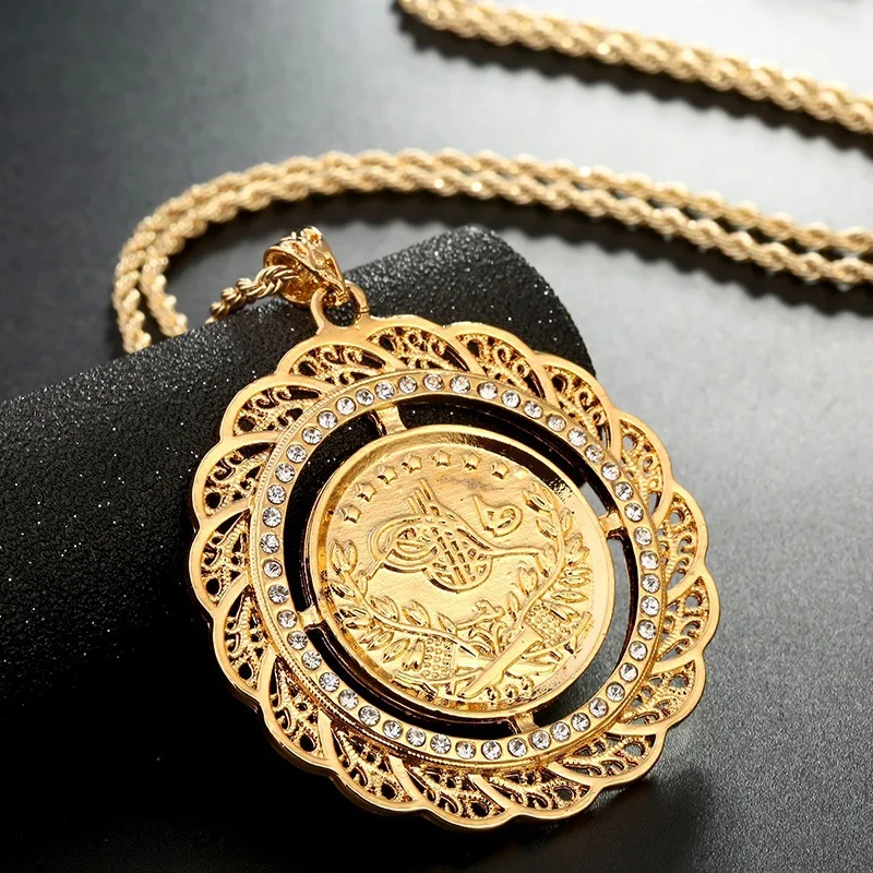 protection medallion necklace gifts for him Gold Coin Necklace gifts for her Gold Necklaces