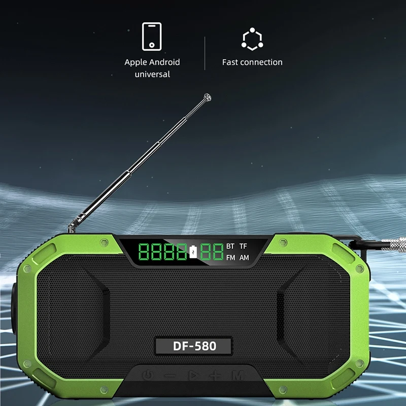 New Portable IPX6 Waterproof Hand Crank Solar