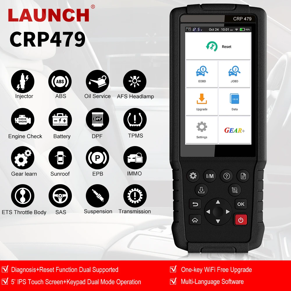 Launch X431 CRP479 Obd2 автомобильный сканер профессиональная Подушка безопасности ABS EPB DPF