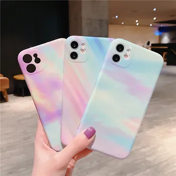 

moskado Gradient Marble Pattern Phone Cover For iPhone 11 Pro Max X XR XS Max 7 8 7Plus Soft Silicone IMD Back Cover Marble Case