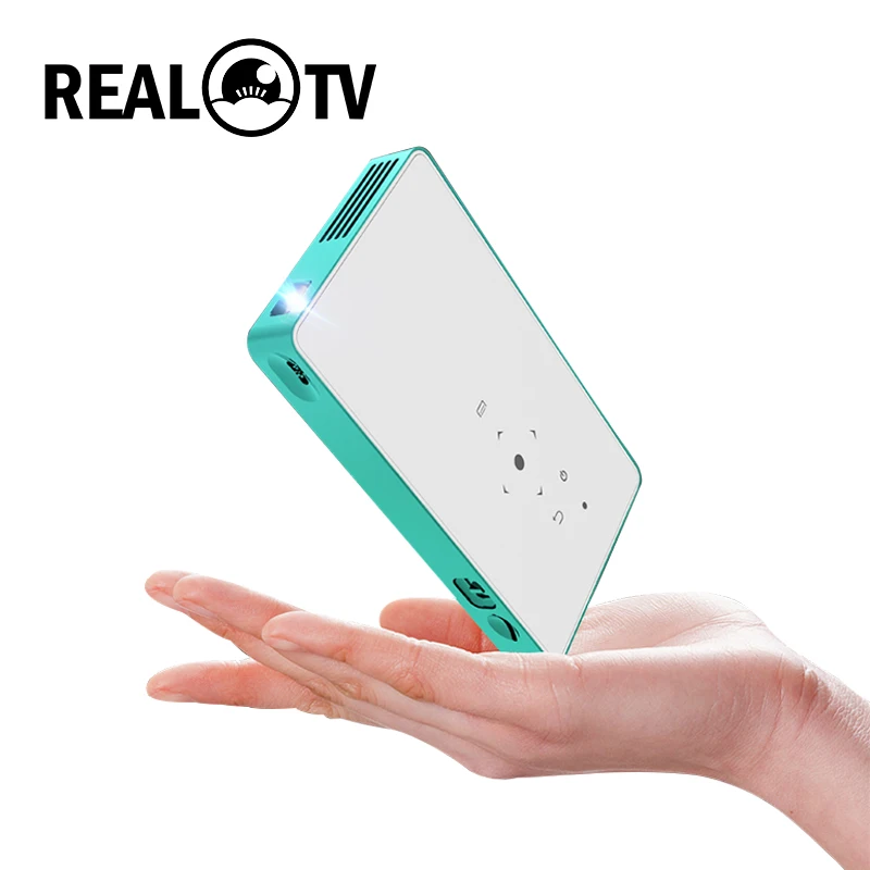 REAL TV P8 Mini DLP Проектор 80ANSI люмен легко носить с собой домашний проектор 1080P
