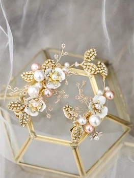 

2020 new retro baroque bridal hair comb bride crystal pearl hair stick wedding hair accessory set of 2pcs set