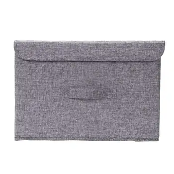 

Cotton Linen Fabric Folding Cd Storage Boxes Foldable Bins Toys Organizer With Lids And Handles Storage Basket Laundry Basket