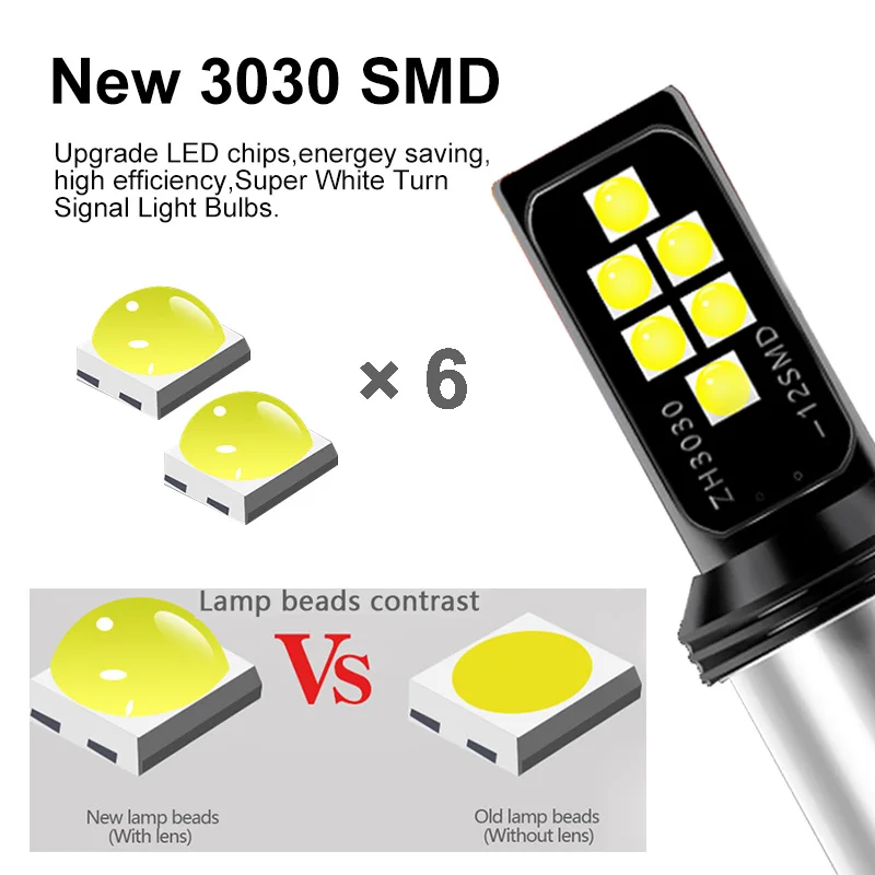 LS светильник 2 шт. BAY15D 1157 белый 1156 BA15S W21W 7440 T20 светодиодный 3030SMD автомобильный
