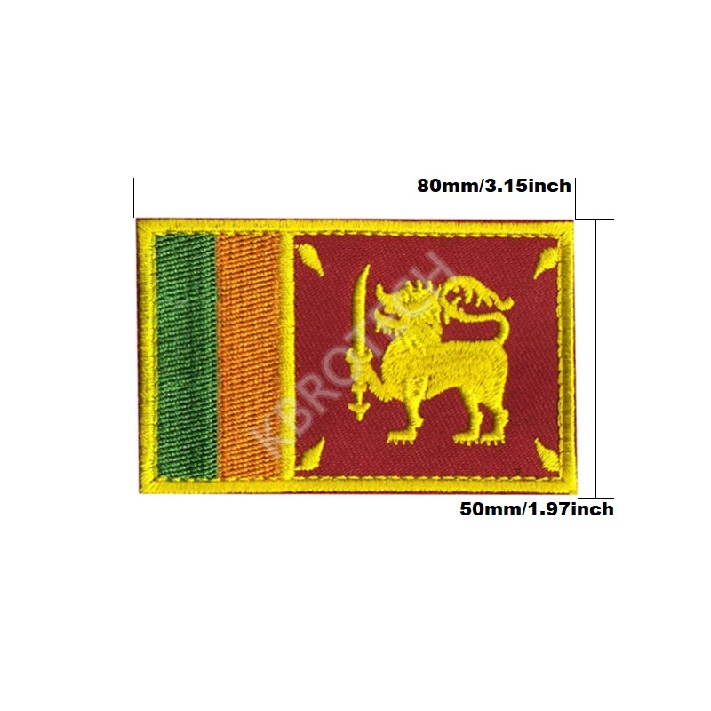Sri Lanka Sri Lanka Национальный флаг вышивка патч, вышитые патчи Военная Тактическая повязка на руку Наплечная Марка Вышивка для одежды - Цвет: Sri Lanka