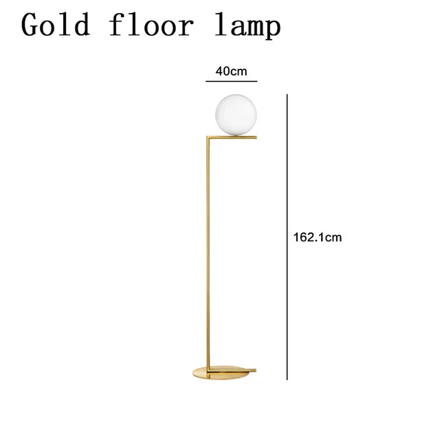 Современный напольный абажур с золотым стеклянным абажуром E27 Торшер для гостиной спальни - Цвет абажура: Floor lamp