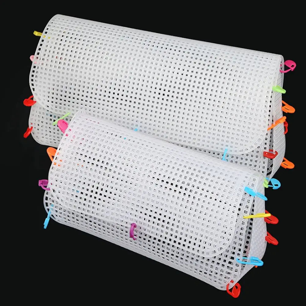 Plastic DIY Handcraft Bags Weaving Material Mesh Cloth For Bag Making Latch Hook Bags Made Plastic Grid Hook Crafts Accessories