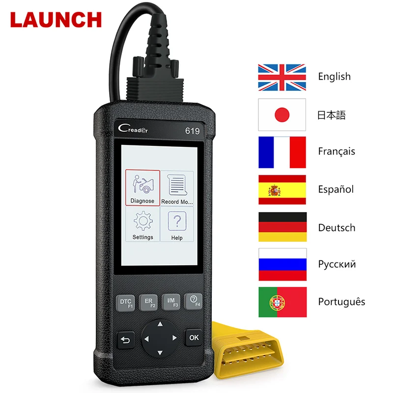 Launch X431 CR619 OBD2 сканер автомобильный диагностический сканер считывание стираемого кода масло SAS ABS Сброс подушки безопасности система двигателя диагностический инструмент