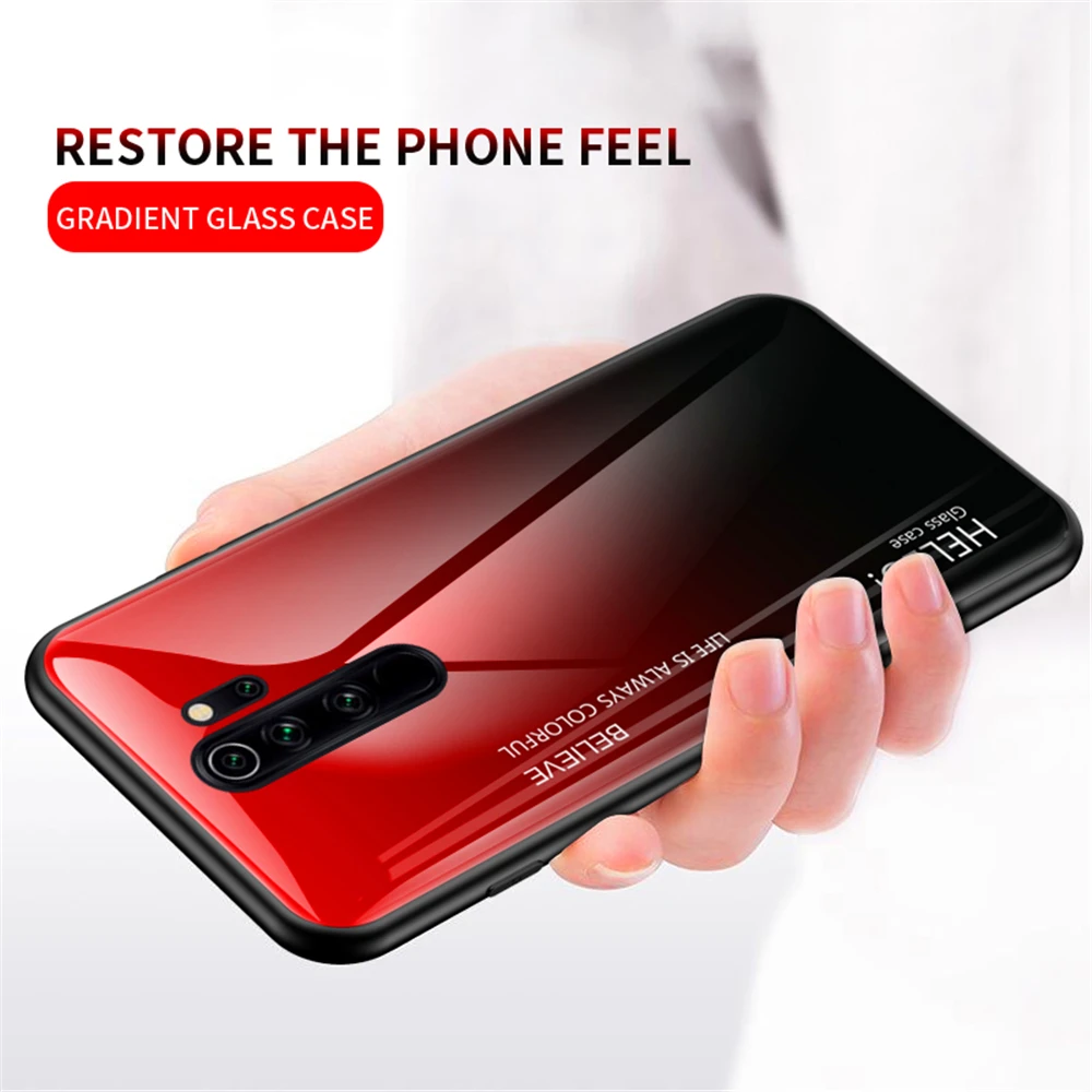 Стеклянный чехол градиентного цвета для Xiao mi Red mi Note 8 Pro Note 7 8 Xiaomi mi 9 mi Play Red mi 7A K20 K20 Pro Pocophone F1