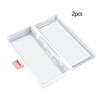 

2 pcs Nail Storage Box Plastic High Quality Transparent Manicure Tool Nail Art Empty Container Storage Boxes Organizer