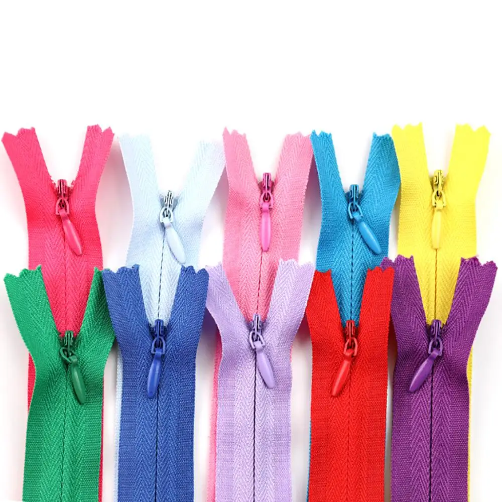 10 개/갑 28cm 35cm 40cm 45cm 50cm 55cm 60cm 3 보이지 않는 지퍼 나일론 코일 지퍼 DIY 공예 천으로 액세서리