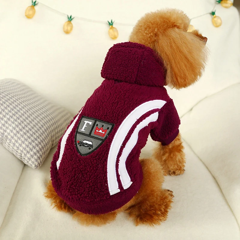 Ropa de lana cálida para perros, abrigos de invierno para cachorros, chaqueta de diseño de parche para perros pequeños, gatos, ropa de Yorkshire|Abrigos y chaquetas para perro| - AliExpress