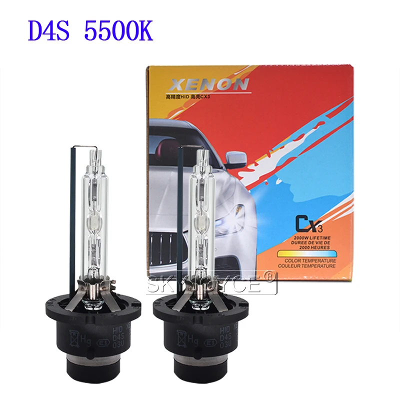 SKYJOYCE 2021 New Super Vision 35W D2S Xenon HID Bulbs 12V 5500K D4S Xenon 35W Fast Bright Car Headlight D2 D4 Replacement Lamp