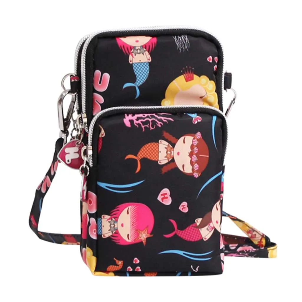 Gyios Handtasche Nylon Umhängetasche - Minimalistische Telefontasche Mit Reißverschluss