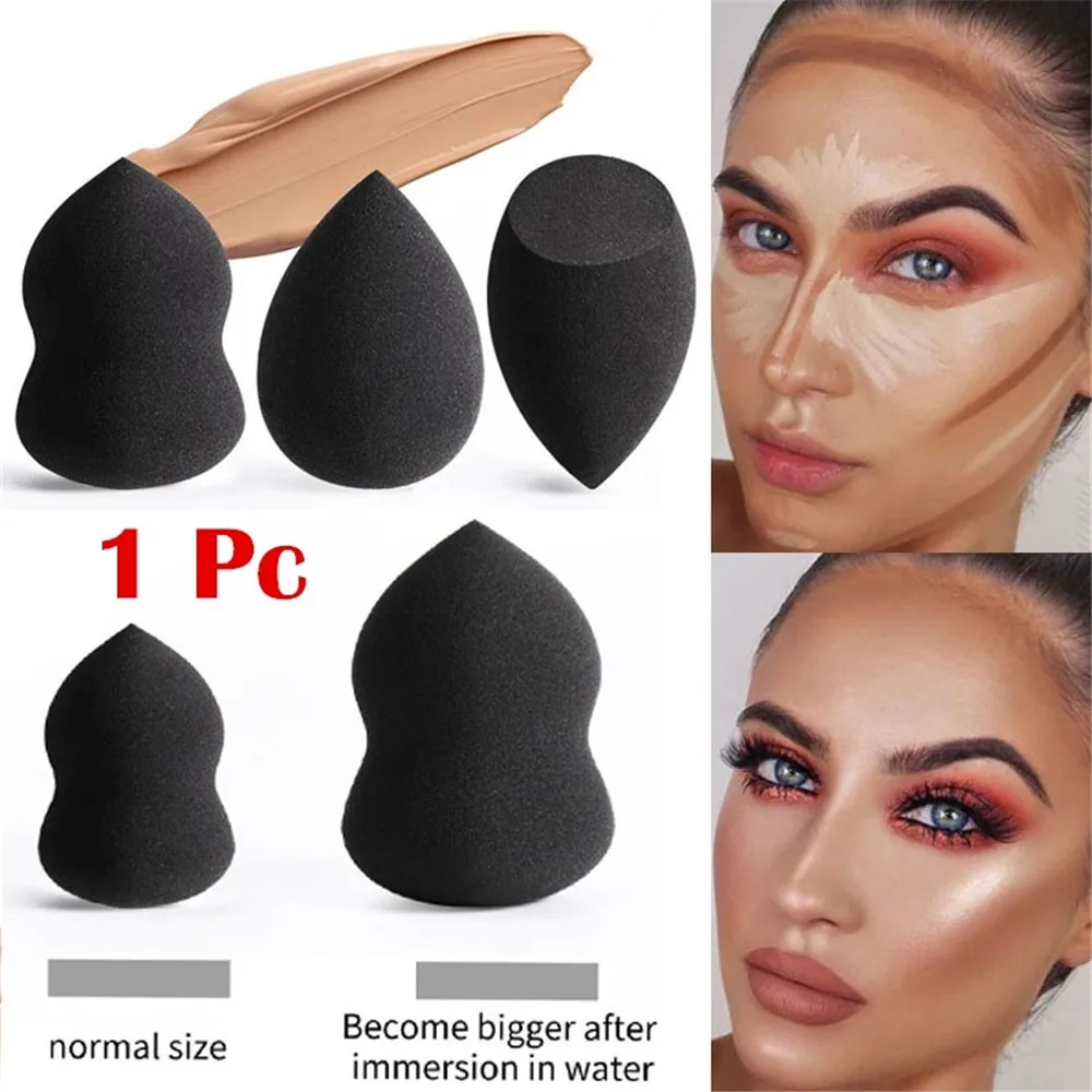 Makeup Soft Water-drop Black Beauty Egg Face Foundation Cosmetic Powder Puff Shape Wholesale |