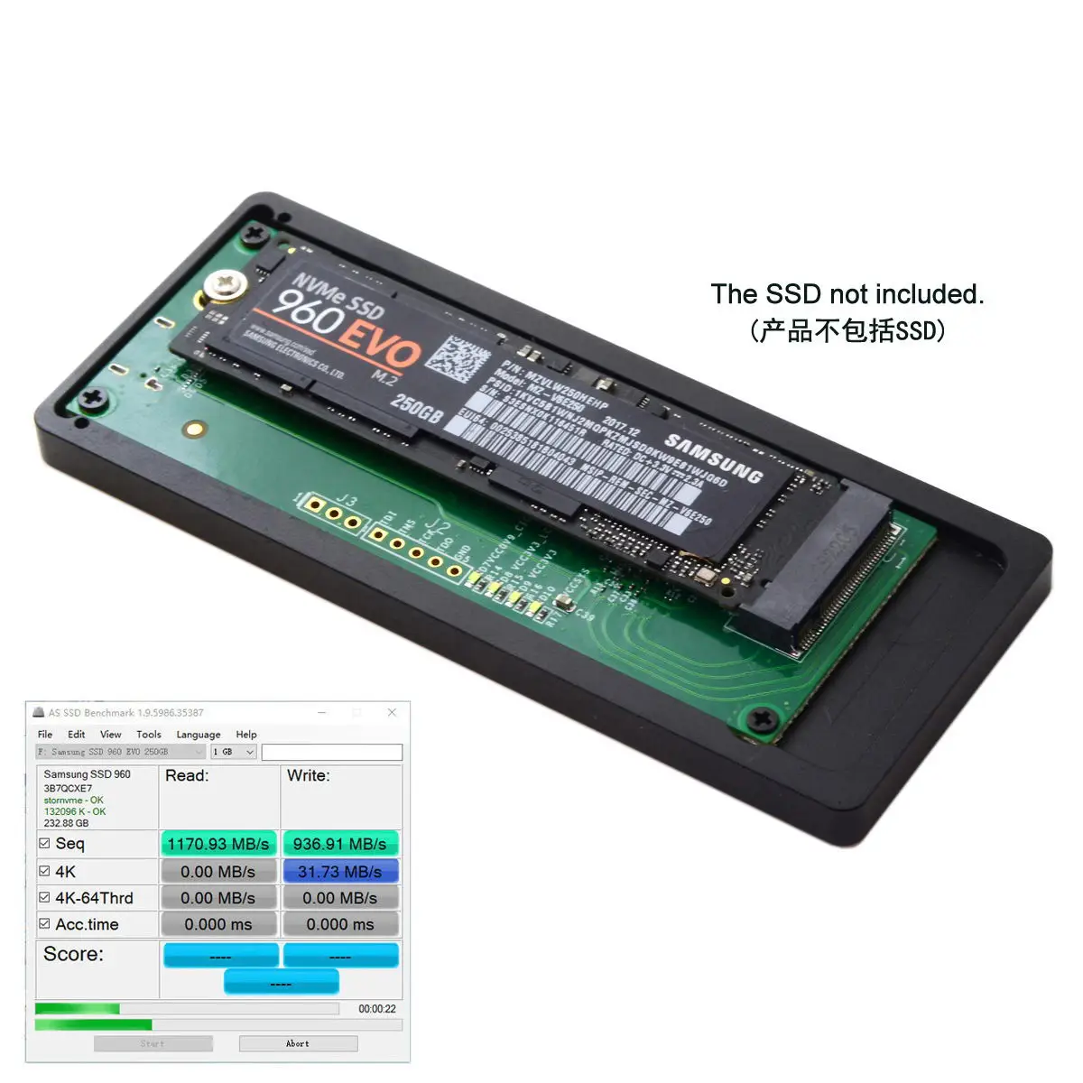 USB4 Thunderbolt 3to PCI Express PCI-E до 80 мм NVME NGFF M-key AHCI SSD корпус картриджа